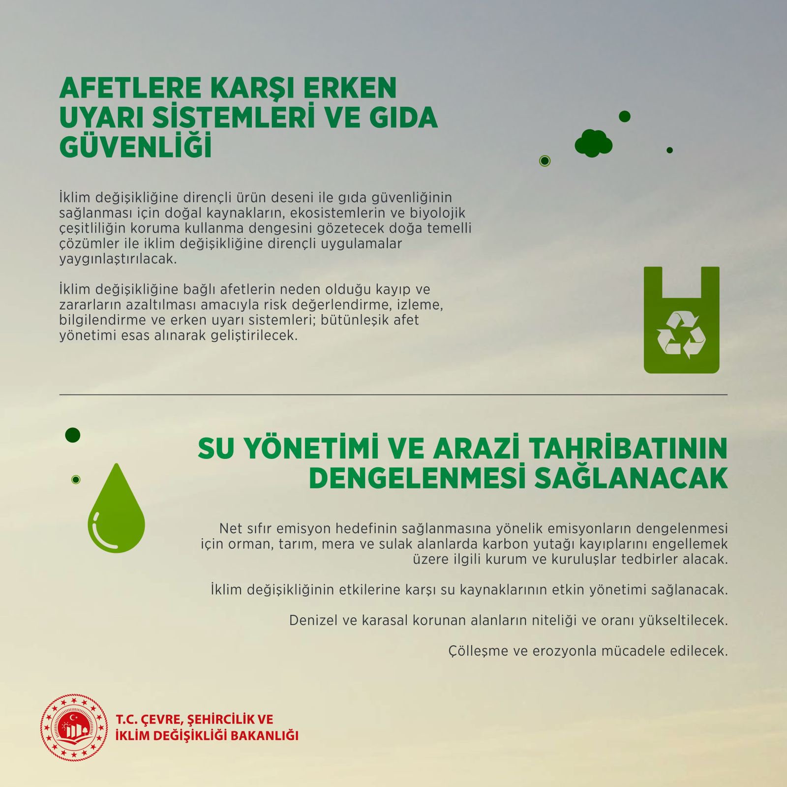 Çevre, Şehircilik ve İklim Değişikliği Bakanı Kurum, İklim Kanunu hakkında paylaşımda bulundu