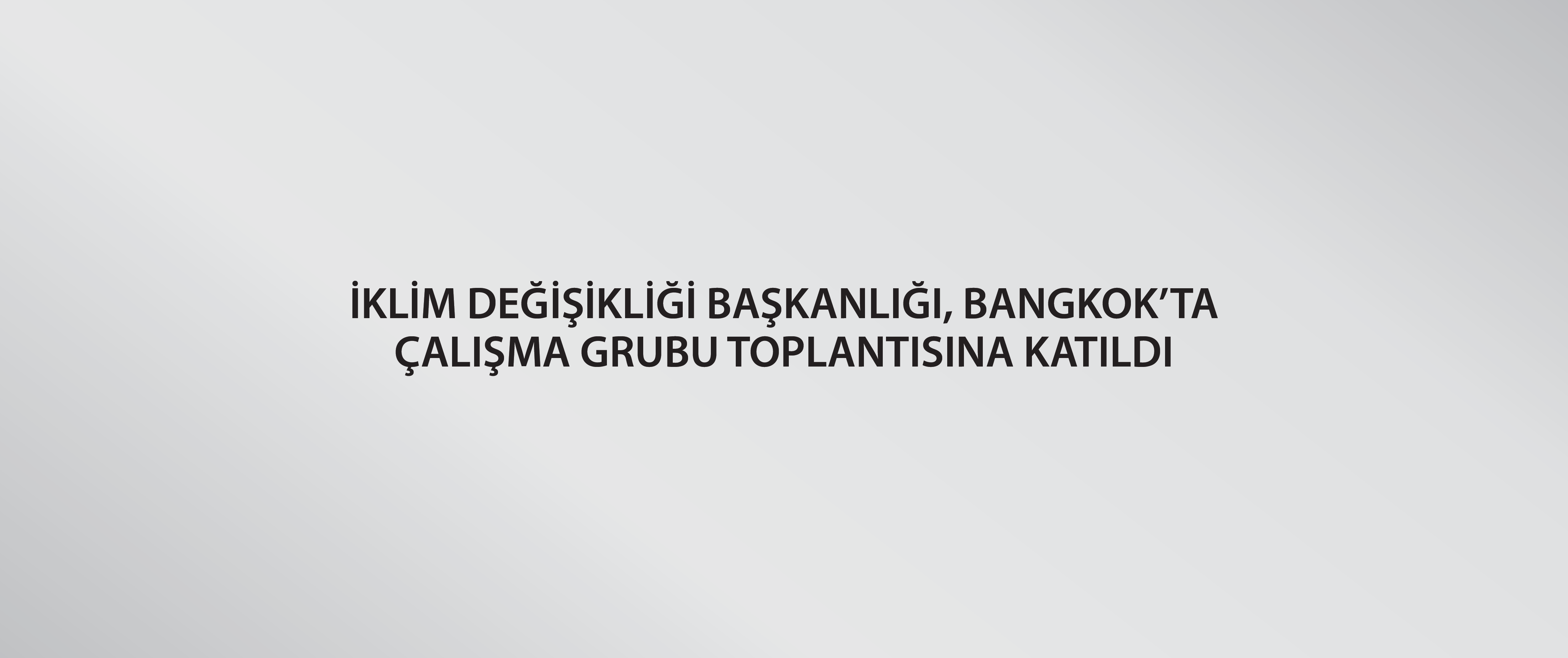 İklim Değişikliği Başkanlığı, Bangkok’ta Çalışma Grubu Toplantısına katıldı