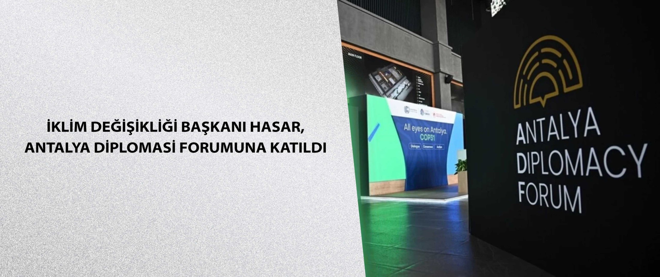 İklim Değişikliği Başkanı Hasar, Antalya Diplomasi Forumuna katıldı